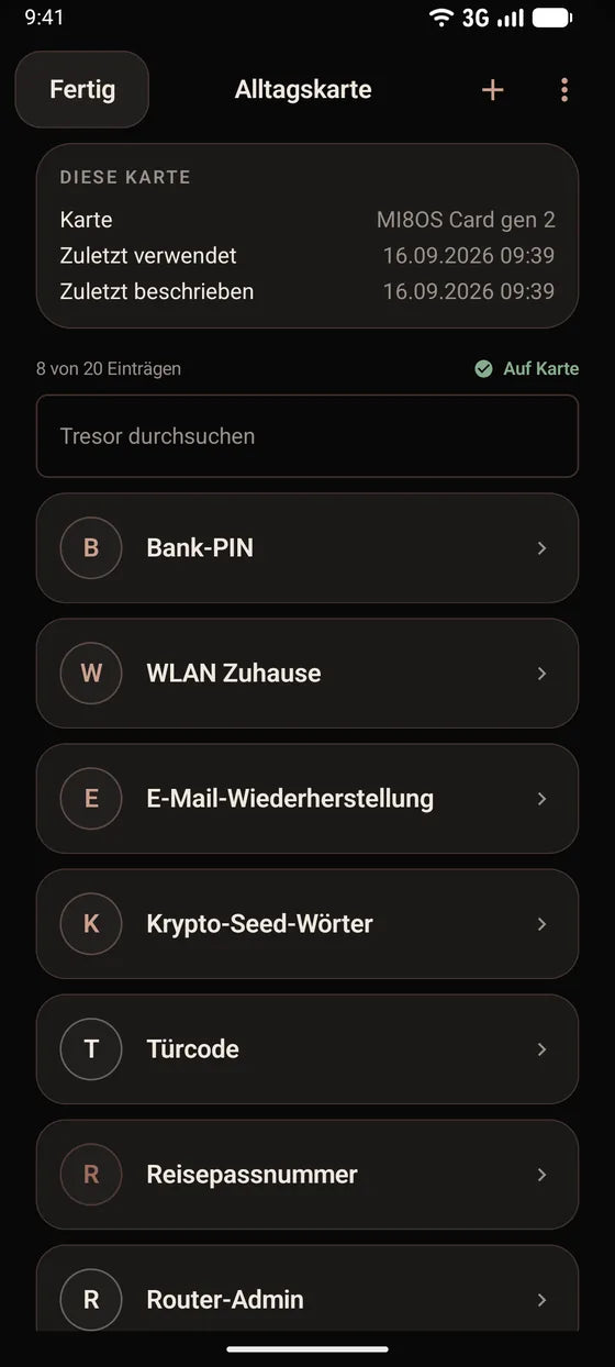 Android: Durchsuchen Sie die Einträge Ihrer Karte