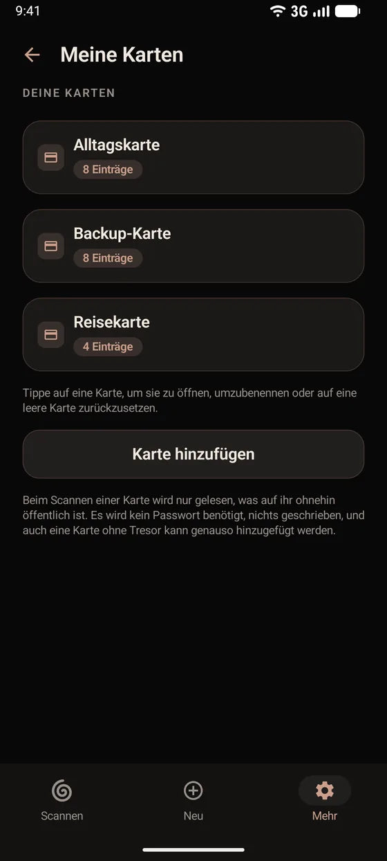 Android: Behalten Sie Ihre Tresorkarten im Blick