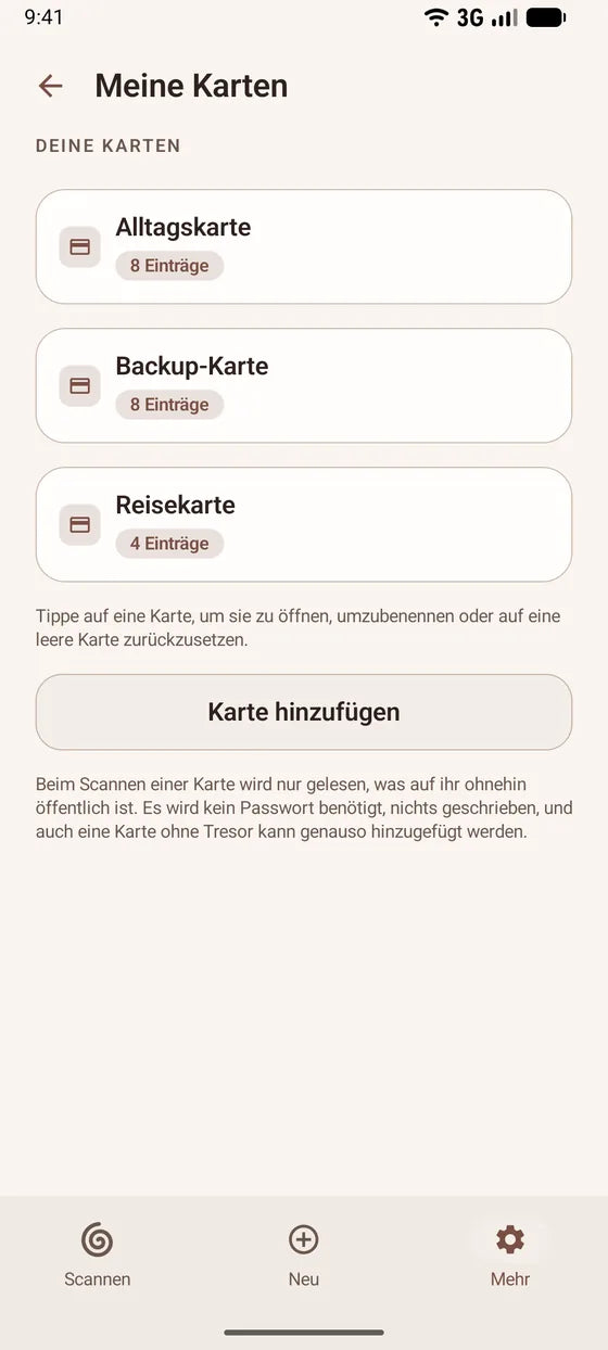 Android: Behalten Sie Ihre Tresorkarten im Blick