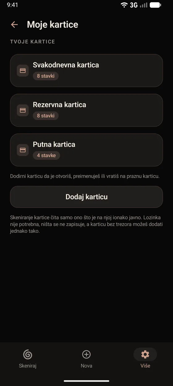 Android: Držite svoje kartice uvijek na oku