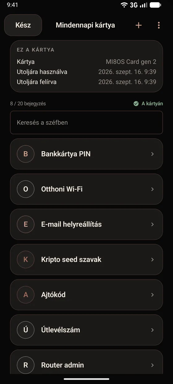 Android: Böngéssze a kártyán tárolt titkokat