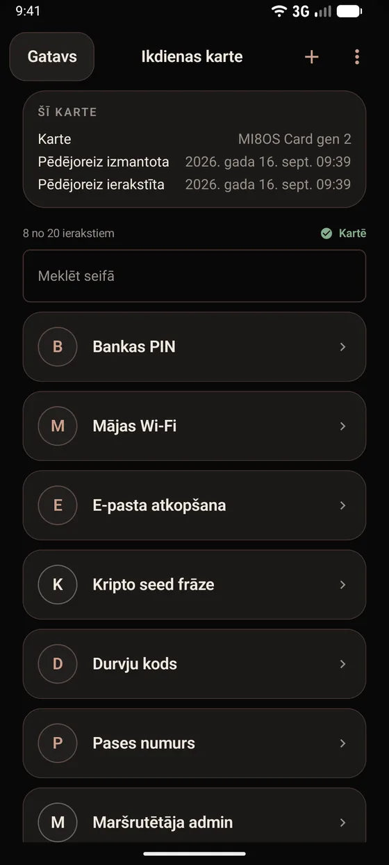 Android: Pārlūko visus kartē saglabātos noslēpumus