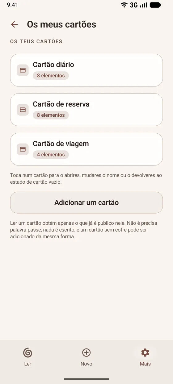 Android: Mantenha os seus cartões sempre à vista