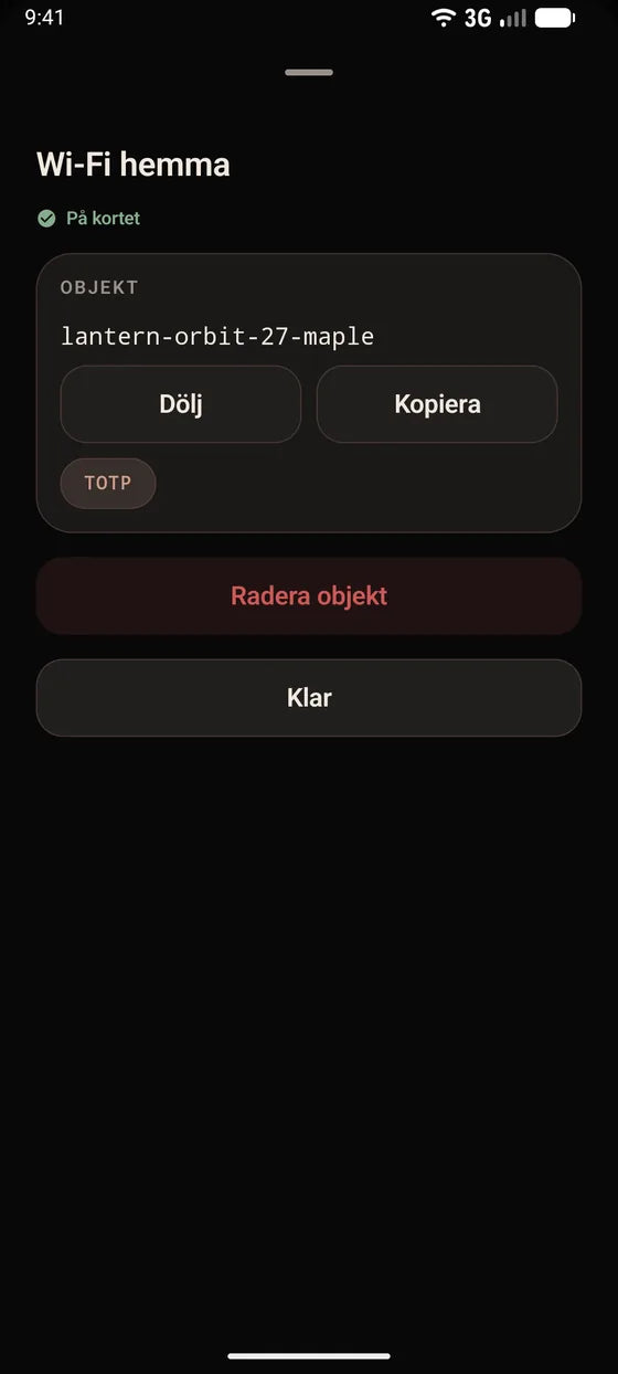 Android: Kopiera en hemlighet med ett tryck
