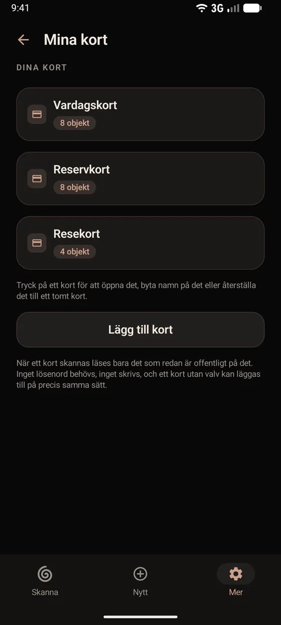 Android: Håll dina valvkort inom synhåll