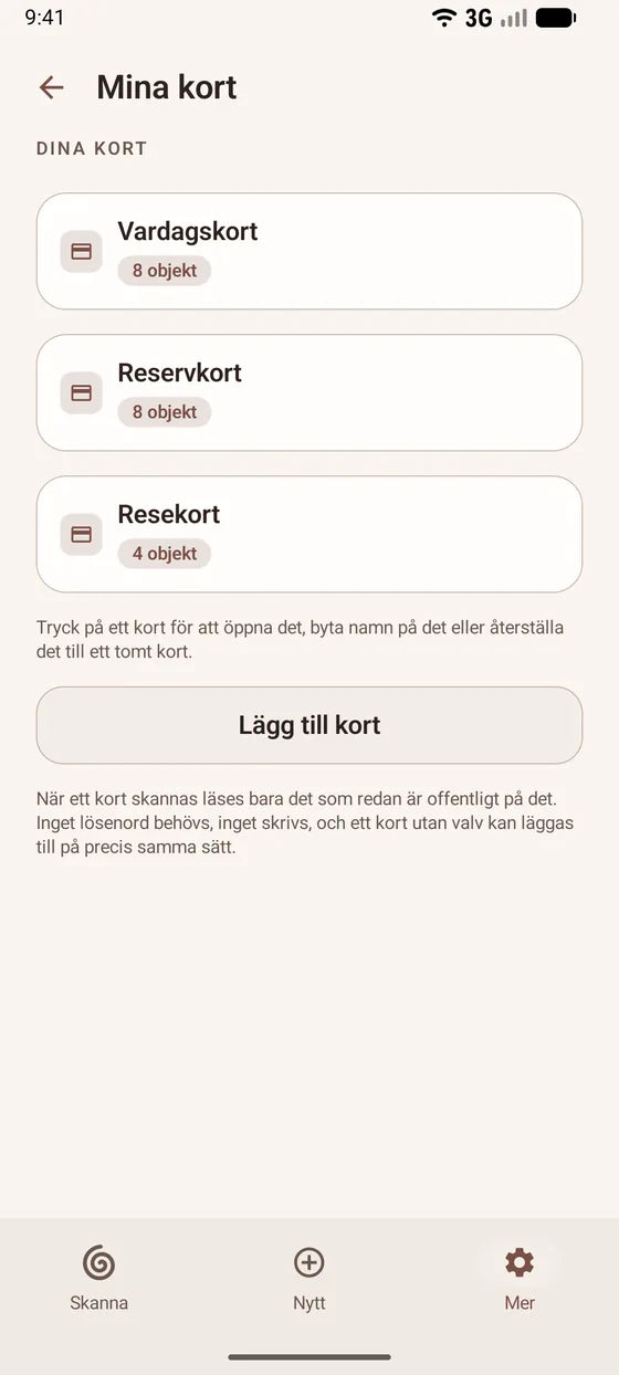 Android: Håll dina valvkort inom synhåll