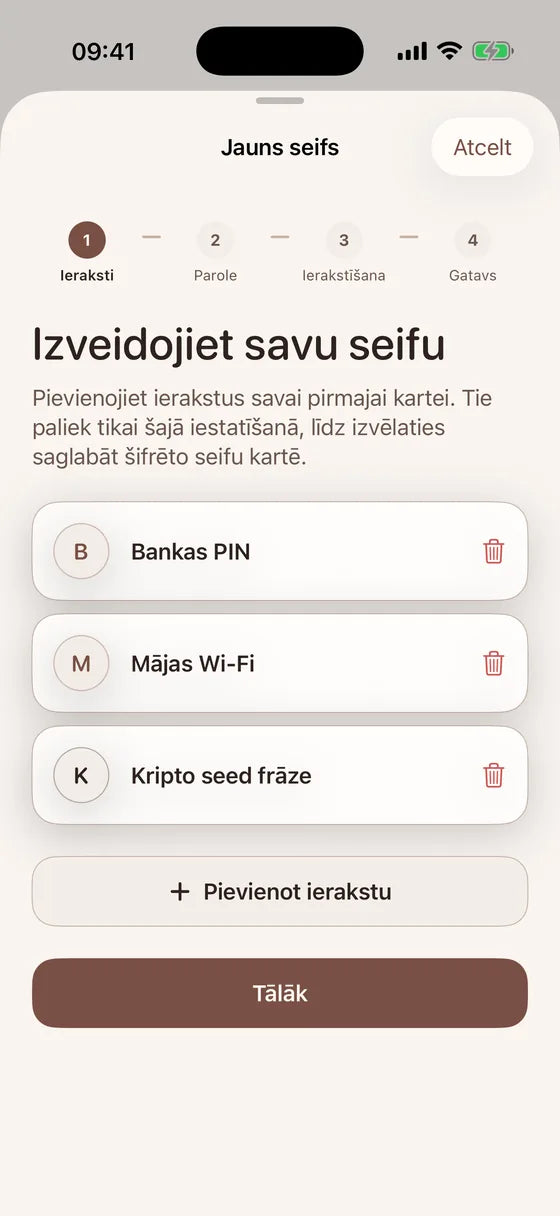 iOS: Izveido glabātavu saviem svarīgākajiem datiem