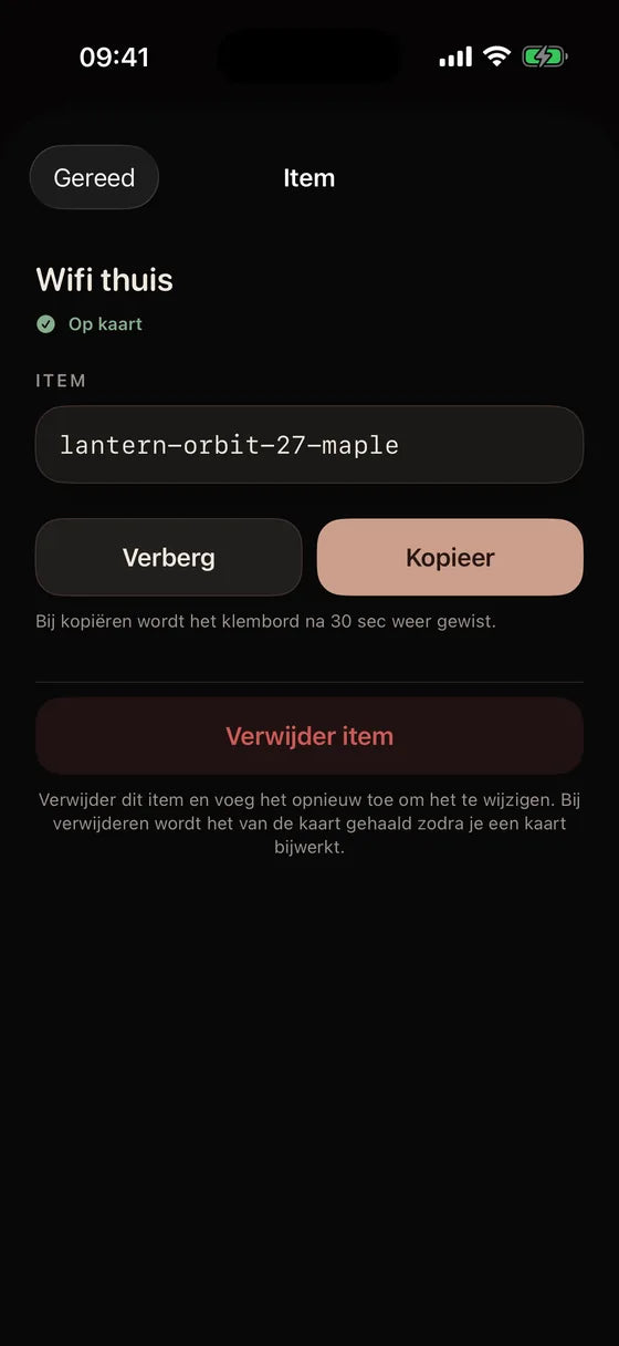 iOS: Toon een geheim wanneer dat nodig is