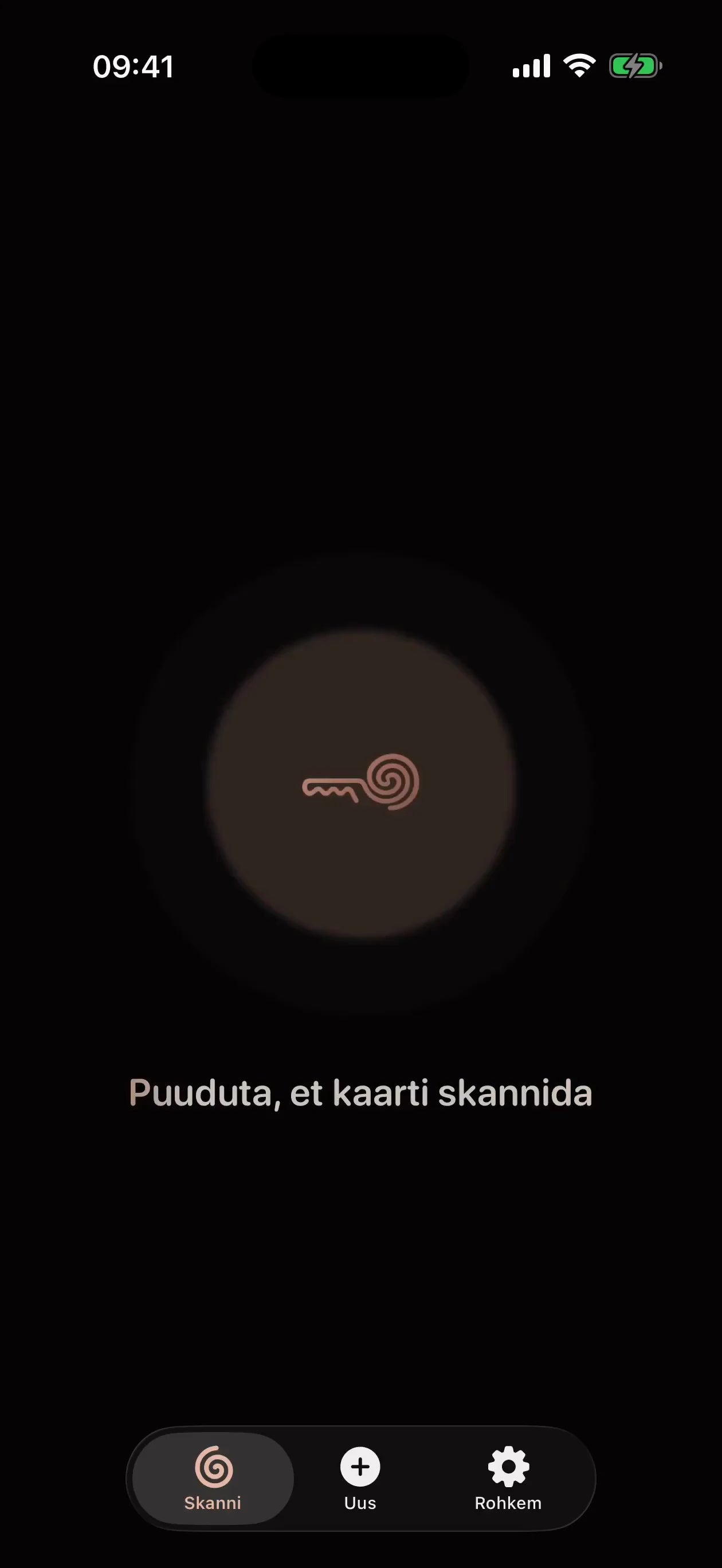 MI8OS-i rakendus iPhone’is, valmis MI8OS Cardi skannima