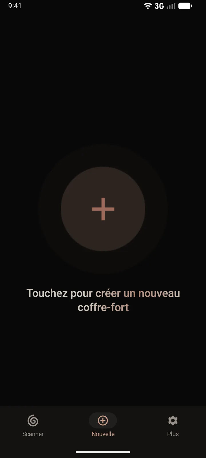 L’app MI8OS sur Android, création d’un nouveau coffre-fort