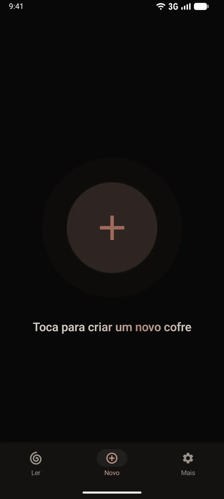 A app MI8OS no Android, a criar um novo cofre